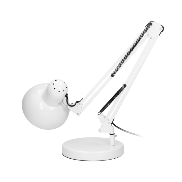 DEON desk lamp, 10W, E27, high, steel, white DEON desk lamp, 10W, E27, high, steel, white